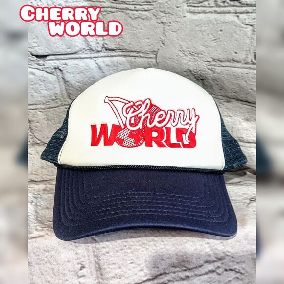 Vintage style limited edition CHERRY WORLD Trucker hat snapback - Picture 1 of 8
